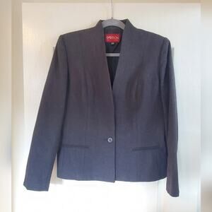 Vintage Sasson Dark Grey Charcoal Wool Blend Professional Blazer Women's Medium